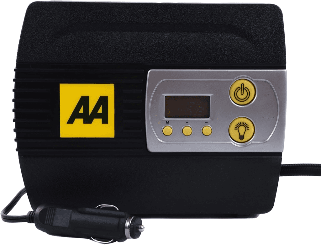 AA digital tyre inflator with screw-on hose