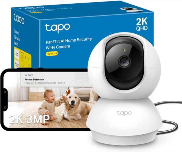 Tapo C210 white pan-tilt indoor security camera